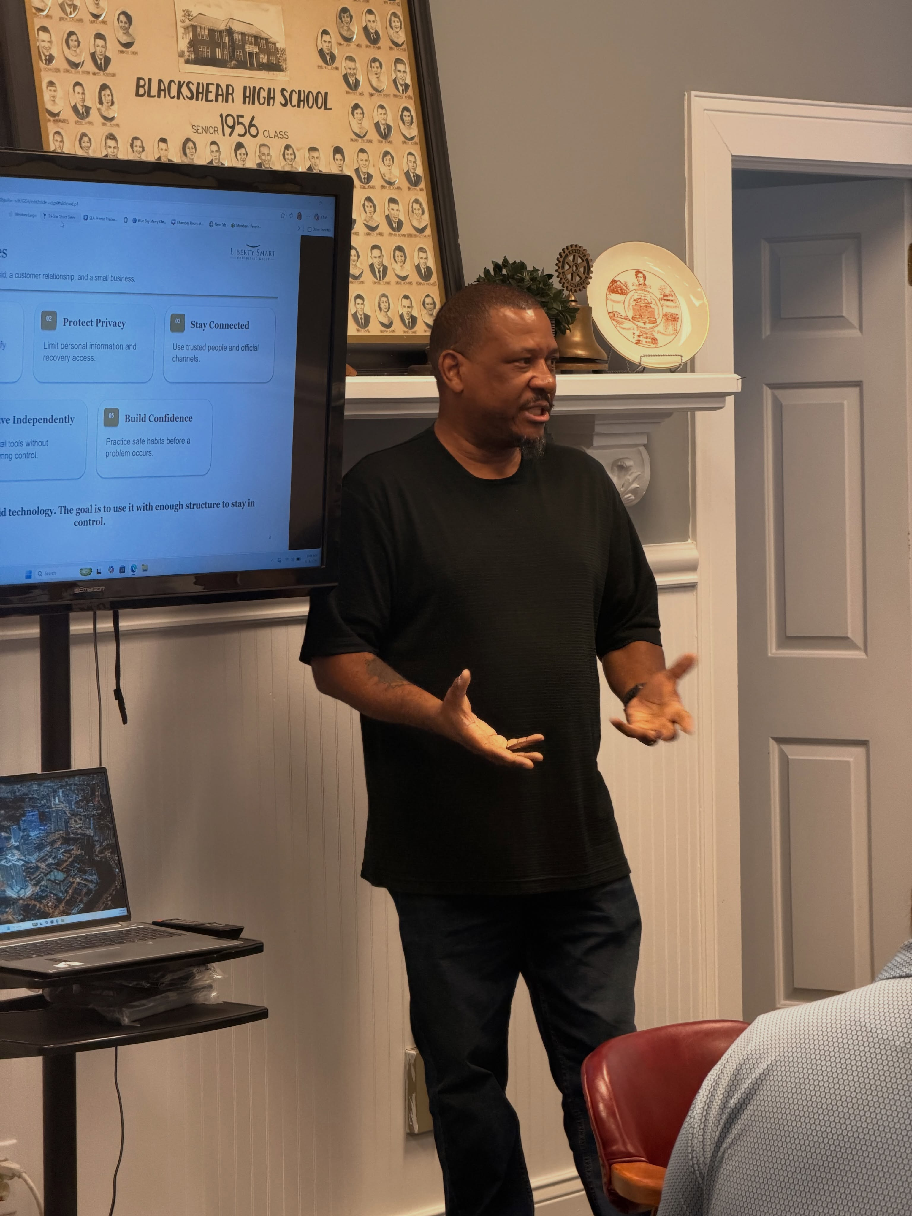 Greg Covert presenting at a Chamber event